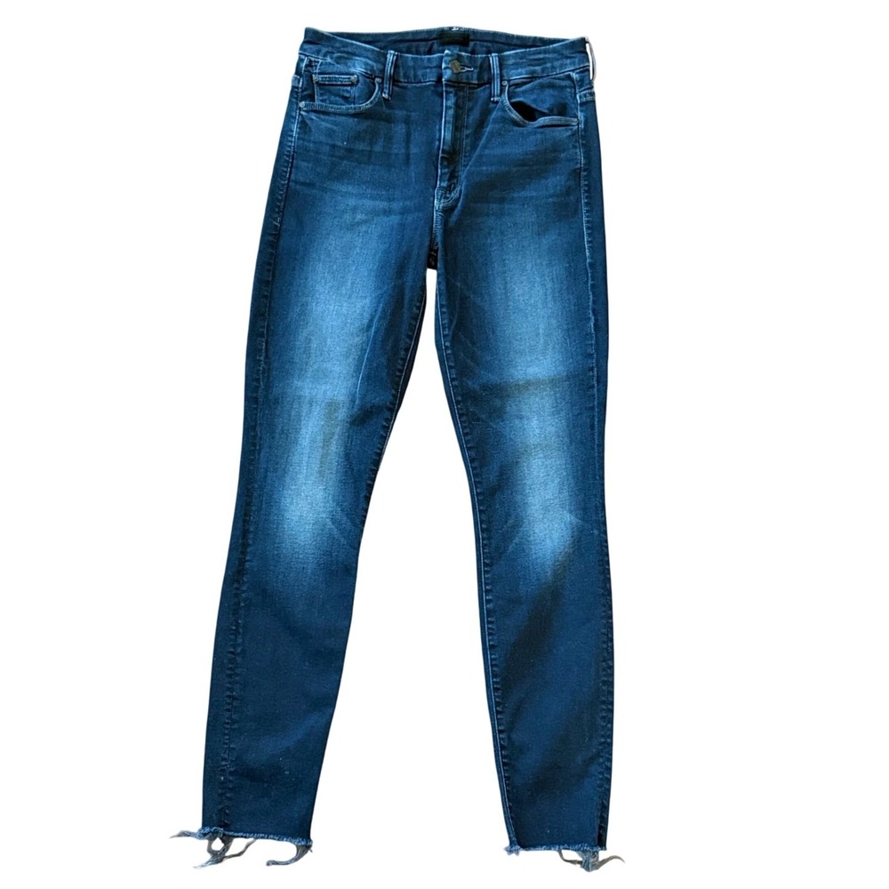 MOTHER High Waisted Looker Ankle Fray Jeans Dark Wash Size‎ 27 Designer Denim